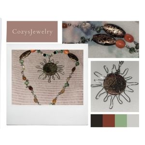 SOLD!! Jasper and Quartz Crystal Necklace